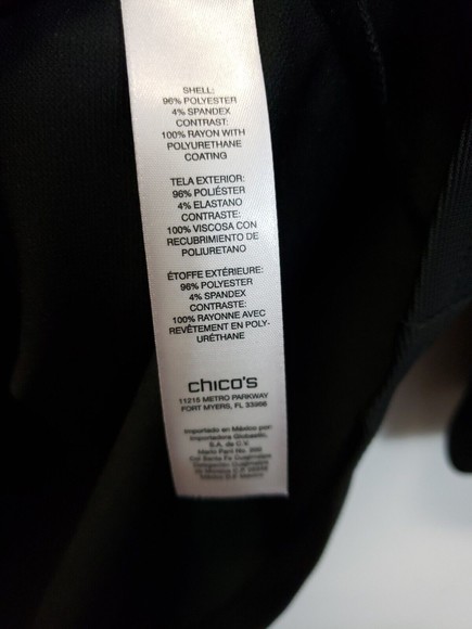 Chicos Collection  Black 3/4 Sleeve  Ribbon trim  Top Size 0  tunic hi-lo - Picture 3 of 6